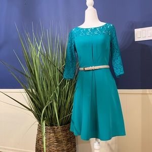 Jessica Simpson teal lace dress.
